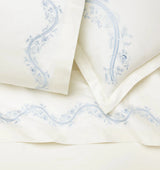 Isabella Pillowcases by Sferra x Scalamandre in Ivory/Sea at Fig Linens and Home - 4