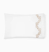 Isabella Pillowcases by Sferra x Scalamandre in White/Sand at Fig Linens and Home - 3