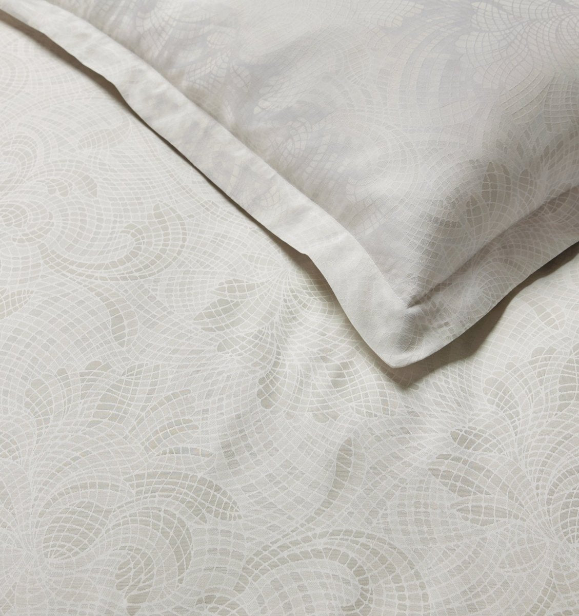 Duvet Covers and Shams - Leonessa Ivory Bedding by Sferra Linens - Fabric Detail
