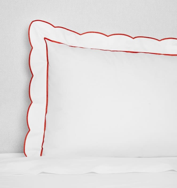 Limana - Continental Sham 26X26 White/Persimmon Sferra