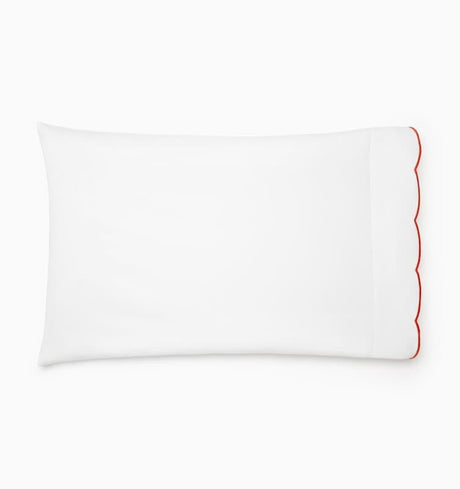 Limana - Standard Pillow Case 22X33 White/Persimmon Sferra