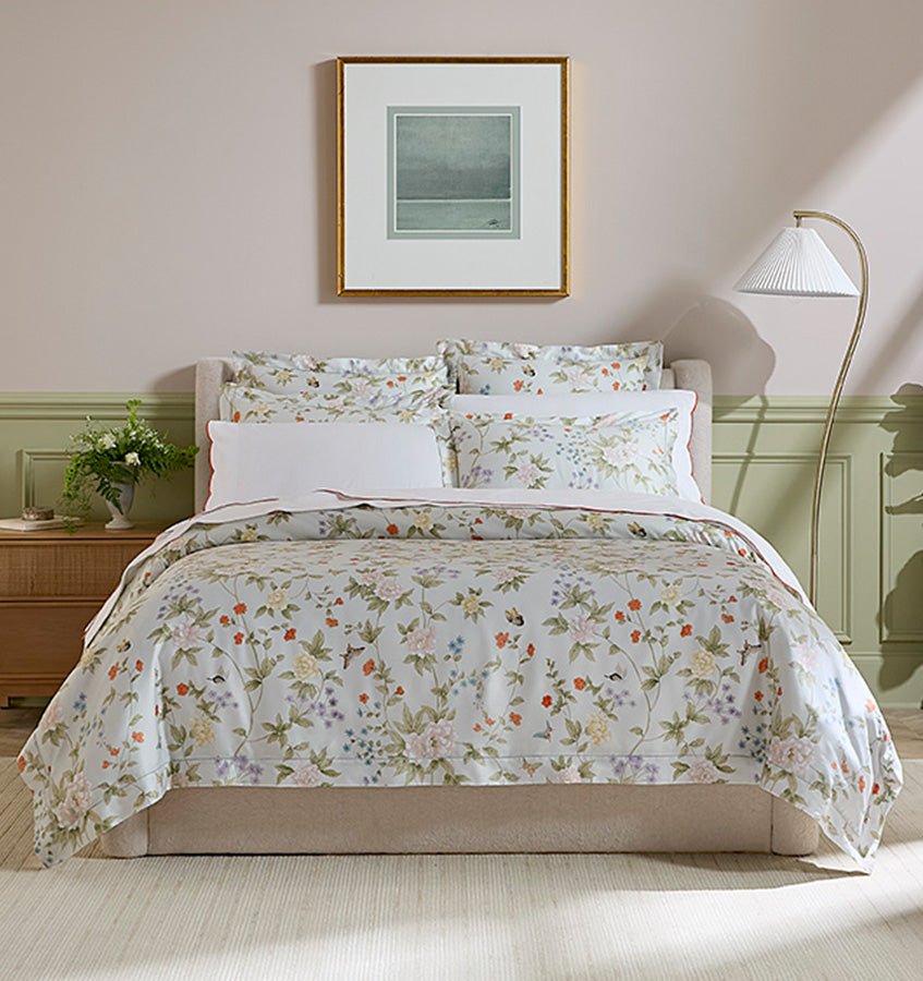 Luoyang Garden Sky Bedding by Sferra x Scalamandré | Duvet Covers and Shams at Fig Linens and Home