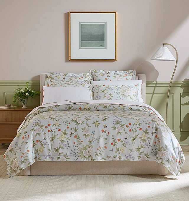 Luoyang Garden Sky Bedding by Sferra x Scalamandré | Duvet Covers and Shams at Fig Linens and Home