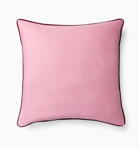Manarola Pink and Merlot Decorative Pillow by Sferra DECORATIVE PILLOW 20X20 PINK/MERLOT at FIG LINENS AND HOME 1