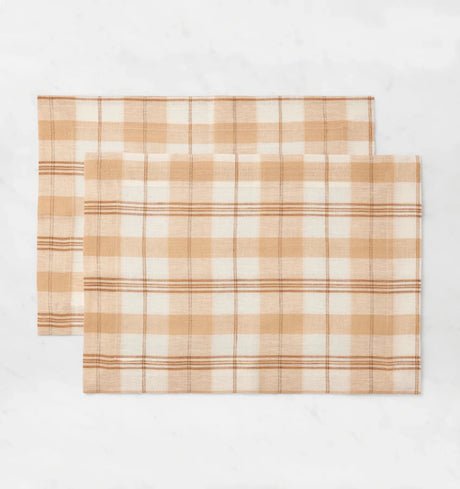 Masseria Placemats by Sferra Linens in Almond/Oyster at Fig Linens and Home - 1