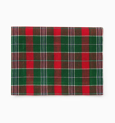Masseria Table Runner by Sferra Linens in Emerald/Red at Fig Linens and Home - 2