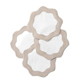 Ondulato Cocktail Napkins Set of 6 by Sferra S/6 Cocktail Napkin 6X6 WHITE/NATURAL at FIG LINENS AND HOME 4