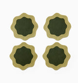 Ondulato Cocktail Napkins Set of 6 by Sferra S/6 Cocktail Napkin 6X6 at FIG LINENS AND HOME 4 FOREST/CELADON