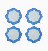 Ondulato Cocktail Napkins Set of 6 by Sferra S/6 Cocktail Napkin 6X6 at FIG LINENS AND HOME SKY/COBALT