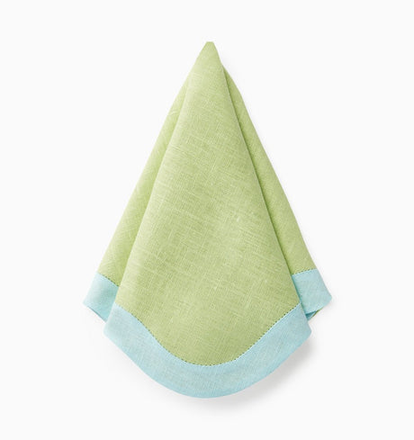 Ondulato Dinner Napkins Set of 4 by Sferra S/4 Dinner Napkin 20X20 KIWI/CLEARWATER at FIG LINENS AND HOME 1