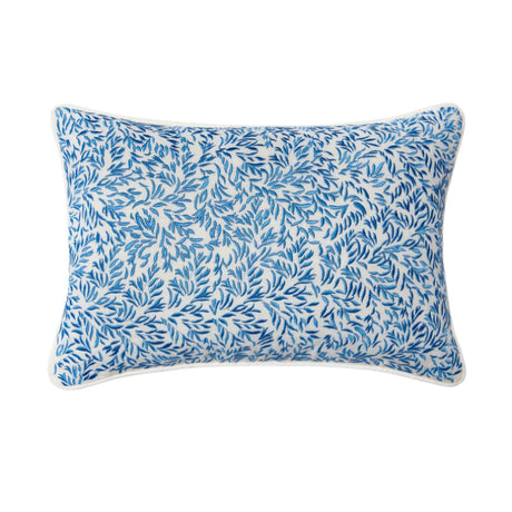 Pondicherry Decorative Pillows by Sferra Blue Lumbar Pillow