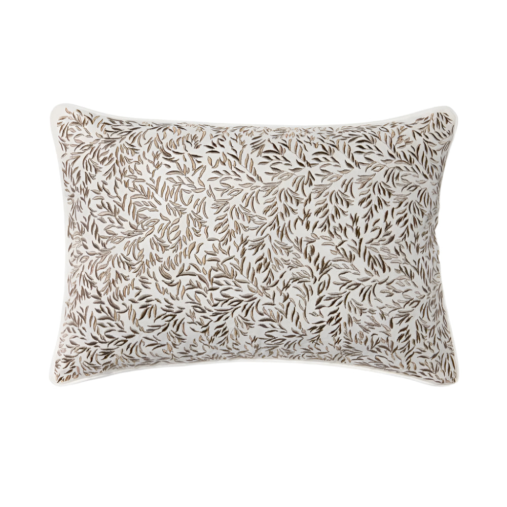 Pondicherry Decorative Pillows by Sferra Taupe Lumbar Pillow