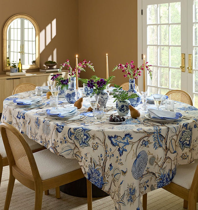 Pondicherry Oblong Tablecloth by Sferra x Scalamandre at Fig Linens and Home