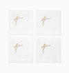 Regalo Cocktail Napkins by Sferra Linens in White/Beige at Fig Linens and Home - 1