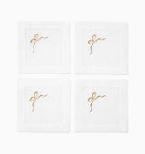 Regalo Cocktail Napkins by Sferra Linens in White/Beige at Fig Linens and Home - 1