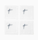 Regalo Cocktail Napkins by Sferra Linens in White/Blue at Fig Linens and Home - 1