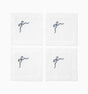 Regalo Cocktail Napkins by Sferra Linens in White/Blue at Fig Linens and Home - 1