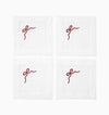 Regalo Cocktail Napkins by Sferra Linens in White/Red at Fig Linens and Home - 1