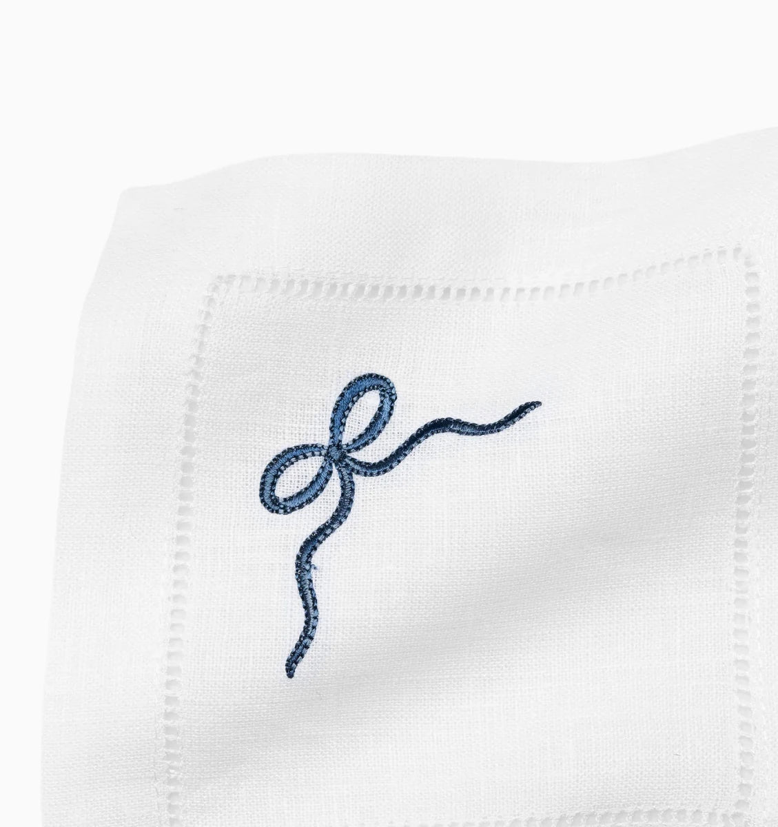 Regalo Cocktail Napkins by Sferra Linens in White/Blue at Fig Linens and Home - 3