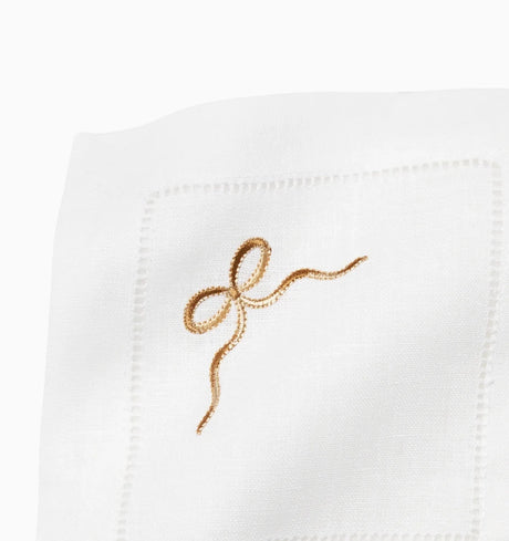 Regalo Cocktail Napkins by Sferra Linens in White/Beige at Fig Linens and Home - 3