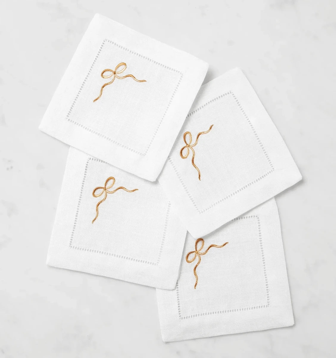 Regalo Cocktail Napkins by Sferra Linens in White/Beige at Fig Linens and Home - 2