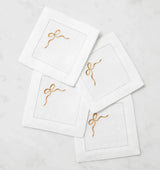 Regalo Cocktail Napkins by Sferra Linens in White/Beige at Fig Linens and Home - 2