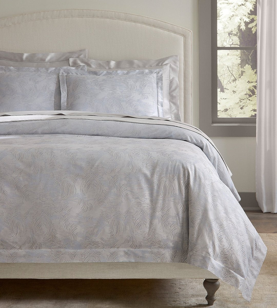 Riflesso Duvet Cover by Sferra Linens in Lunar at Fig Linens and Home - 1