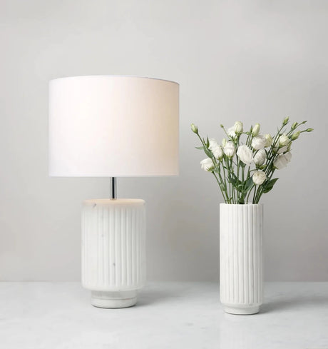 Romano Table Lamp by Sferra Linens in White at Fig Linens and Home - 3