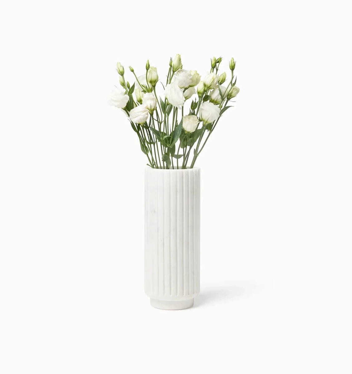 Romano Tall Vase by Sferra Linens in White at Fig Linens and Home - 2