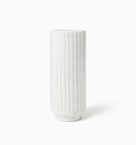 Romano Tall Vase by Sferra Linens in White at Fig Linens and Home - 1