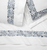 Saxon Bedding by Sferra | Indigo Flat Sheet at Fig Linens and Home