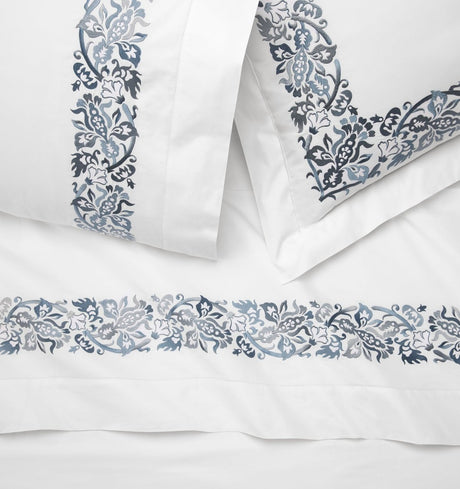 Saxon Bedding by Sferra | Indigo Flat Sheet at Fig Linens and Home