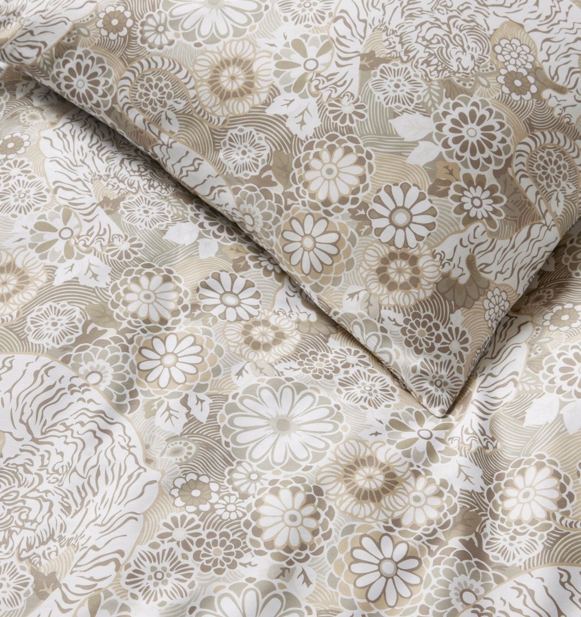 Siberian Tiger Bedding by Sferra x Scalamandre - Fabric Detail