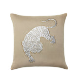 Siberian Tiger Decorative Pillow in Natural by Sferra Scalamandre at Fig Linens and Home