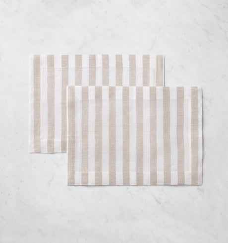 Stramare Placemats, Set of 4 by Sferra Linens PLACEMAT 14X20 - Set of 4 WHITE/NATURAL at FIG LINENS AND HOME 3