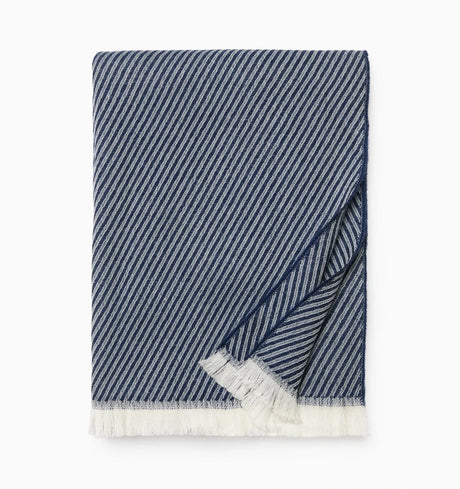 Taormina Throw by Sferra Linens in Navy at Fig Linens and Home - 4