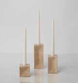 Travertino Beige Candle Holders Set by Sferra Linens