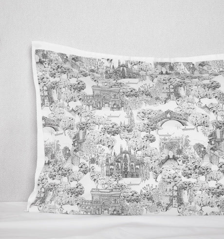 Viaterra Black and White Bedding by Sferra Linens at Fig Linens and Home - Euro Sham