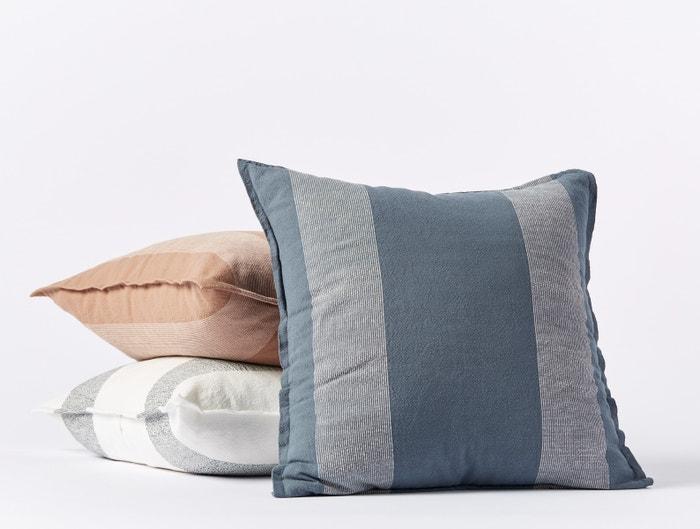 Sonoma Aqua &amp; Undyed Pillow Cover by Coyuchi | Fig Linens