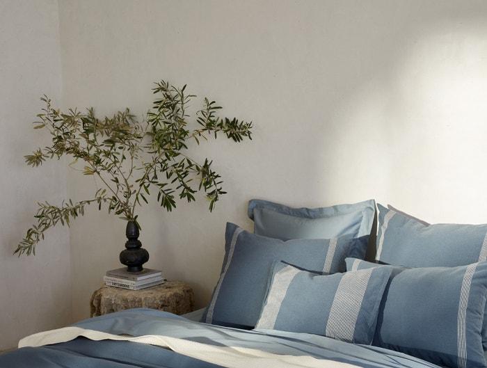 Lifestyle - Sonoma Aqua & Undyed Pillow Cover by Coyuchi | Fig Linens