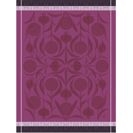 L'ail Purple Tea Towel by Le Jacquard Français