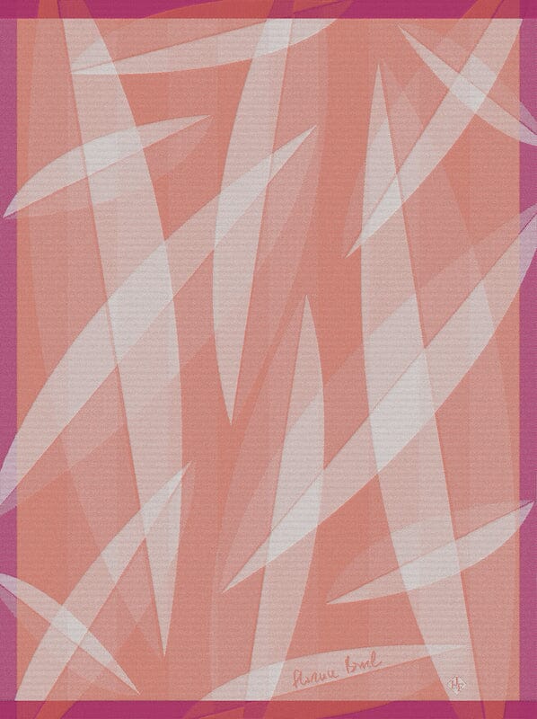 Octobre rose orange tea towel by Le Jacquard Francais at Fig Linens and Home