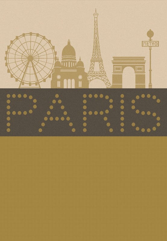paris lumiere brown tea towel by Le Jacquard Francais at Fig Linens and Home
