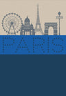 Paris Lumiere blue tea towel by Le Jacquard Francais at Fig Linens and Home