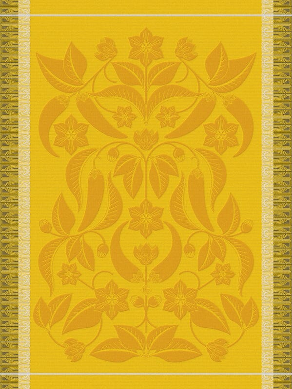 Piments Yellow Tea Towel by Le Jacquard Francais at Fig Linens and Home