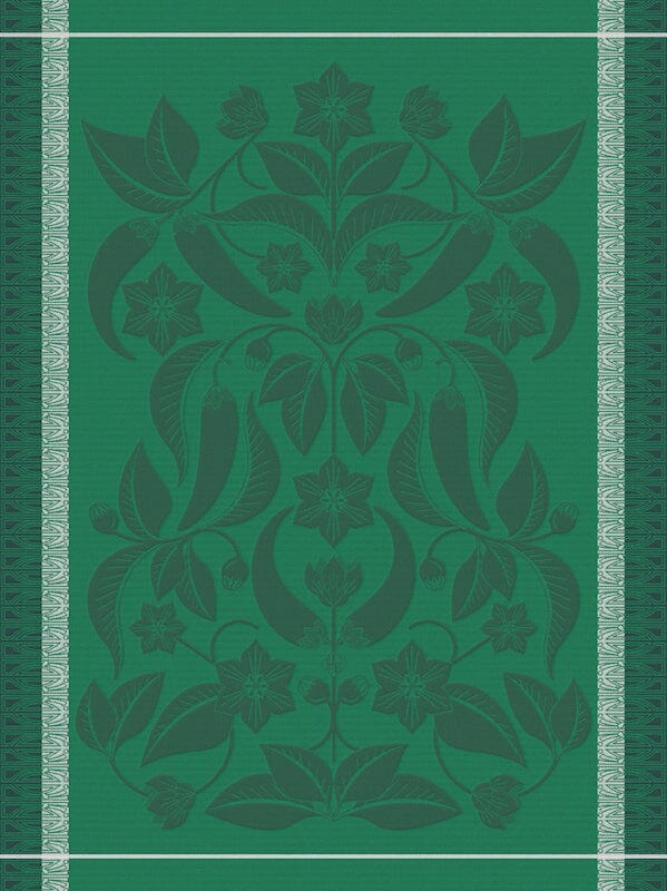 Piments Green Tea Towel from Le Jacquard Français at Fig Linens and Home