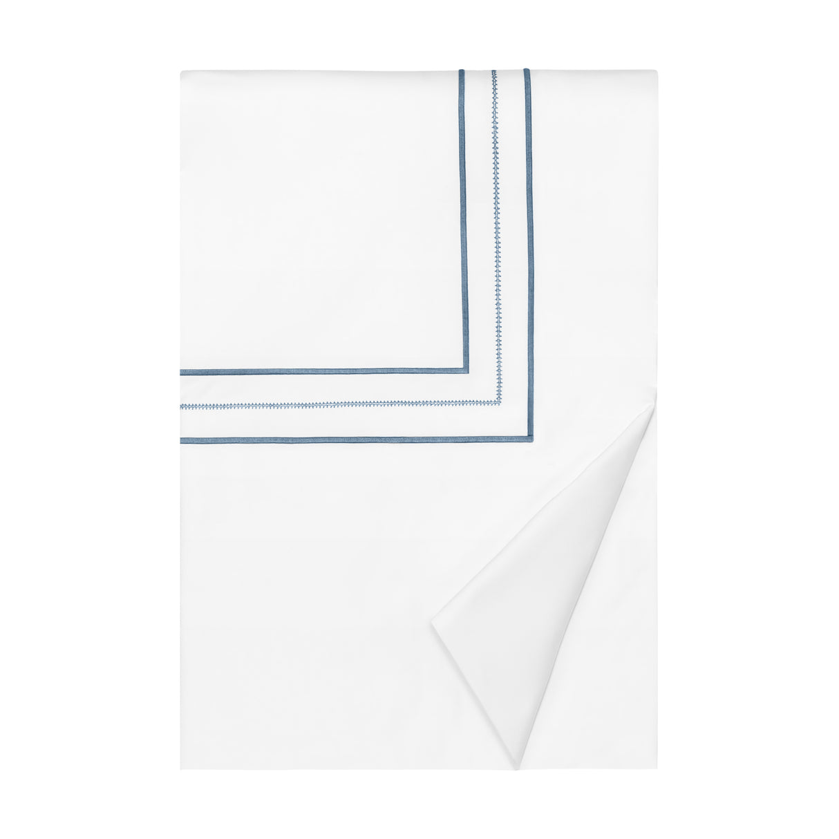 Triad Duvet Cover in White and Slate Blue - Home Treasures at Fig Linens and Home