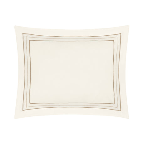 Triad Pillow Sham in Ivory and Candlelight - Home Treasures at Fig Linens and Home