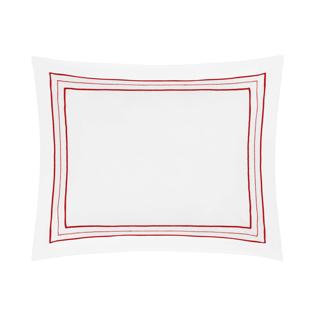 Triad Pillow Sham in White and Bright Red - Home Treasures at Fig Linens and Home