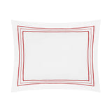 Triad Pillow Sham in White and Bright Red - Home Treasures at Fig Linens and Home